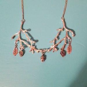Silver Colored woodland necklace